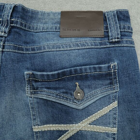 TK AXEL Jeans Mens Size 34x30 Blue Slim Bootcut Flex Denim Pants Flap Pockets - Picture 9 of 16